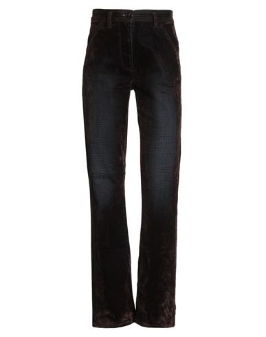 Pinko Woman Jeans Dark Brown Size 10 Cotton, Viscose, Elastane In Brown
