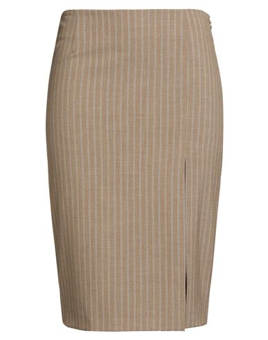 Liu •jo Woman Midi Skirt Camel Size 10 Polyester, Viscose, Elastane In Brown