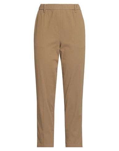 Alysi Crème Woman Pants Camel Size 31 Cotton, Elastane In Sand