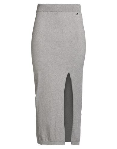 Dixie Woman Midi Skirt Light Grey Size M Viscose, Metallic Polyester, Polyamide, Polyester In Gray