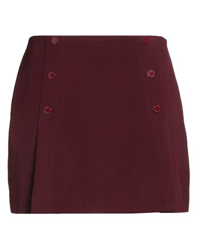 Sandro Woman Mini Skirt Burgundy Size 10 Polyester, Virgin Wool In Red