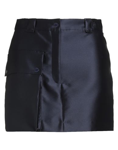 Sandro Woman Mini Skirt Midnight Blue Size 10 Polyester, Silk