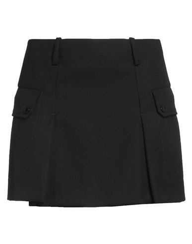 Sandro Woman Mini Skirt Black Size 10 Polyester, Virgin Wool In Black