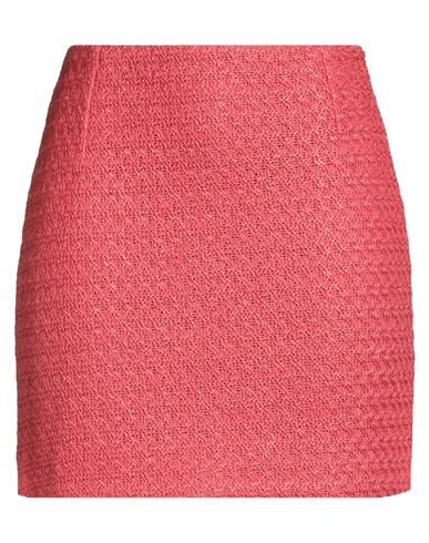Mvp Wardrobe Woman Mini Skirt Coral Size 4 Cotton, Polyamide In Red