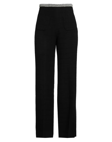 Sandro Woman Pants Black Size 10 Cotton, Viscose, Acrylic, Polyamide, Polyester In Black