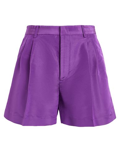 Valentino Garavani Man Shorts & Bermuda Shorts Purple Size 34 Silk In Purple