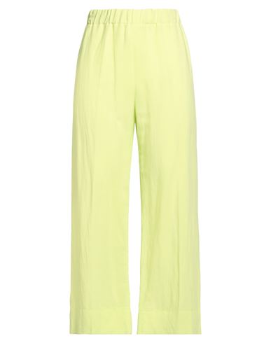 Alice Miller Woman Pants Lime Green Size 4 Viscose, Linen In Yellow