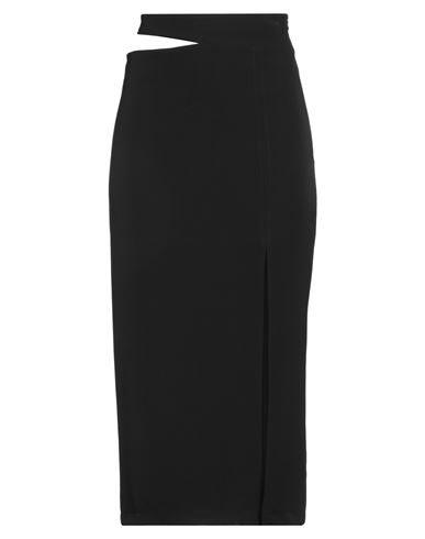 Vicolo Woman Midi Skirt Black Size M Polyester, Elastane In Black