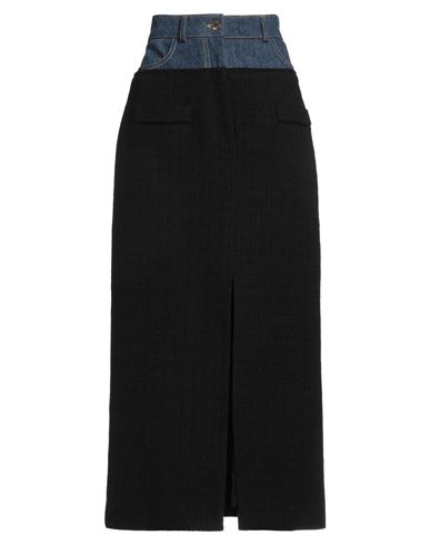 Sandro Woman Midi Skirt Black Size 10 Cotton, Viscose, Acrylic, Polyamide In Black