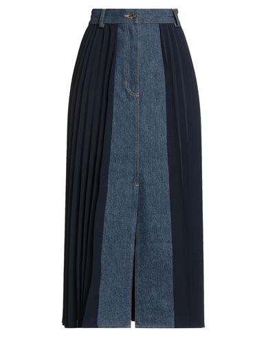 Sandro Woman Midi Skirt Blue Size 10 Polyester, Cotton In Blue