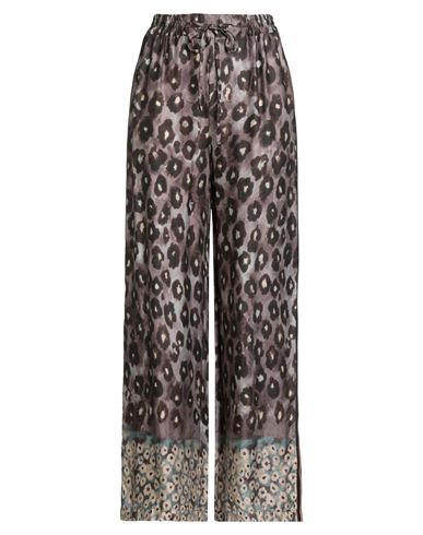 Zahjr Woman Pants Grey Size L Viscose In Animal Print