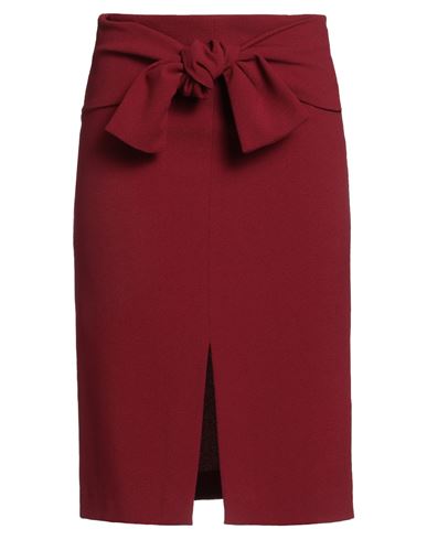 Vicolo Woman Midi Skirt Burgundy Size S Polyester, Acetate In Red