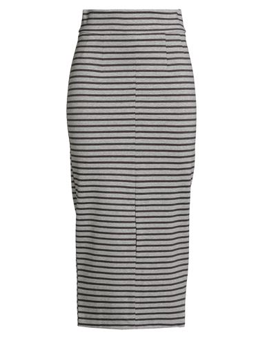 Vicolo Woman Midi Skirt Light Grey Size S Viscose, Polyamide, Elastane In Gray
