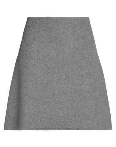 Hemisphere Woman Mini Skirt Grey Size Xs Wool In Gray