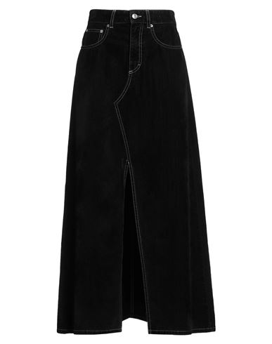 Department Five Department 5 Farm Long 5-pocket Skirt In Black Flock In Black