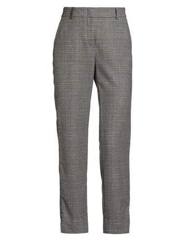 Peserico Icon 4718 Woman Pants Grey Size 14 Virgin Wool, Elastane In Gray