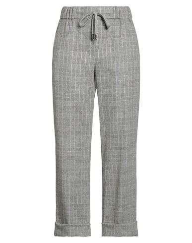 Peserico Woman Pants Grey Size 14 Virgin Wool, Mohair Wool, Polyamide, Synthetic Fibers, Elastane In Gray