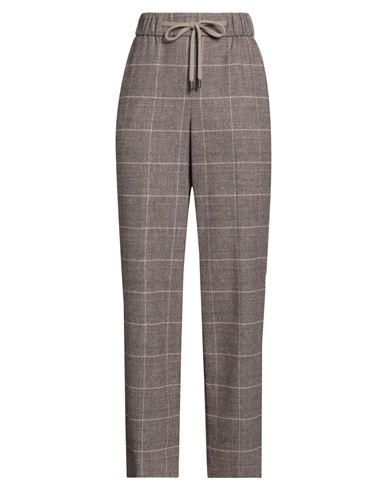 Peserico Woman Pants Dark Brown Size 8 Wool, Polyester, Viscose, Polyamide, Elastane In Brown