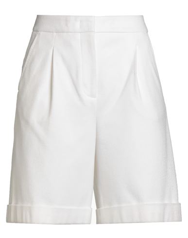Peserico Woman Shorts & Bermuda Shorts White Size 6 Cotton, Virgin Wool