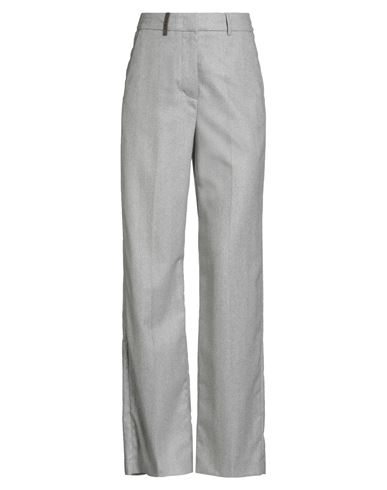 Peserico Woman Pants Grey Size 12 Virgin Wool, Polyamide, Polyester, Elastane In Gray