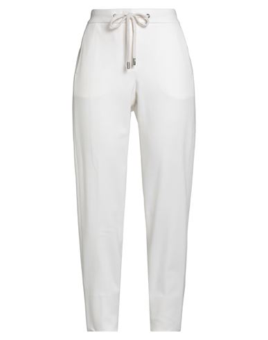 Peserico Woman Pants Cream Size 14 Cotton, Virgin Wool, Merino Wool, Cashmere, Viscose In White