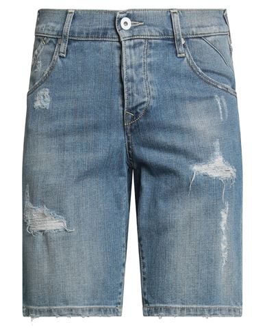 0/zero Construction Man Denim Shorts Blue Size 31 Cotton, Elastane In Blue