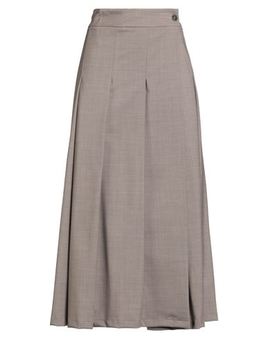 P.a.r.o.s.h P. A.r. O.s. H. Woman Midi Skirt Taupe Size L Wool, Elastane In Gray