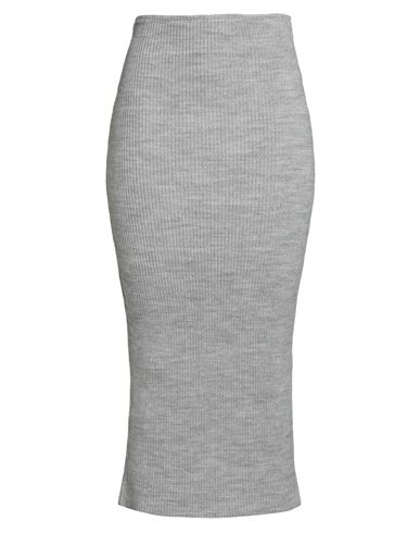 Motel Woman Midi Skirt Light Grey Size Onesize Acrylic, Viscose, Wool, Alpaca Wool In Gray