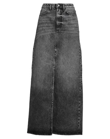 Icon Denim Woman Denim Skirt Black Size 27 Cotton In Gray