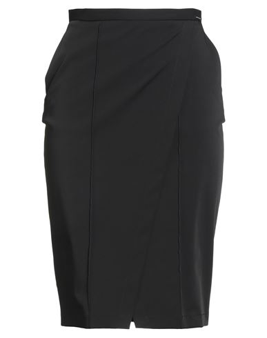Elisabetta Franchi Woman Midi Skirt Black Size 10 Polyester, Elastane In Gray