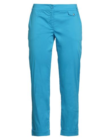 Patrizia Pepe Woman Pants Azure Size 10 Cotton, Polyamide, Elastane In Blue