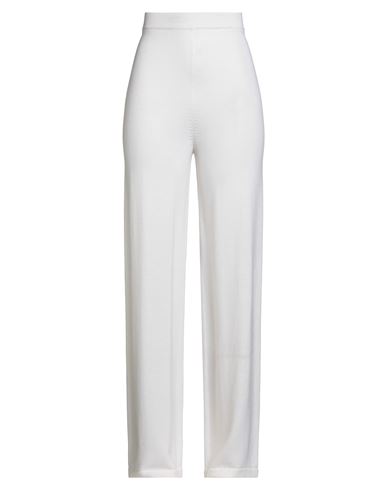Max Mara Leisure Woman Pants Ivory Size M Virgin Wool In White
