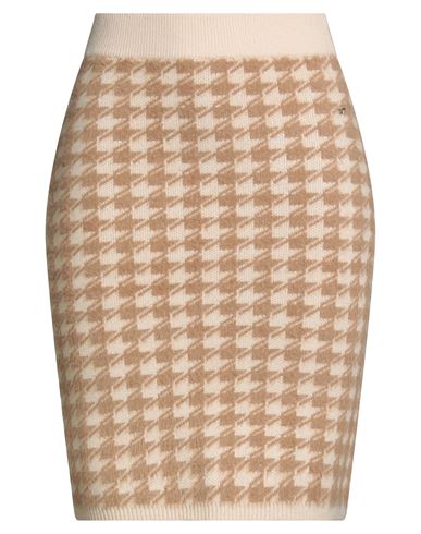 White Wise Woman Mini Skirt Beige Size S Viscose, Polyester, Nylon In Brown