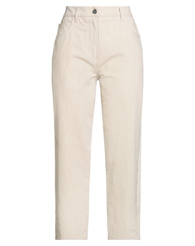 Rebel Queen By Liu •jo Woman Jeans Cream Size M Cotton, Linen In White
