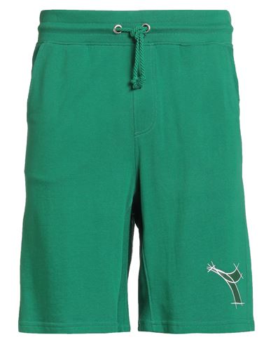 Diadora Man Shorts & Bermuda Shorts Green Size M Cotton In Green