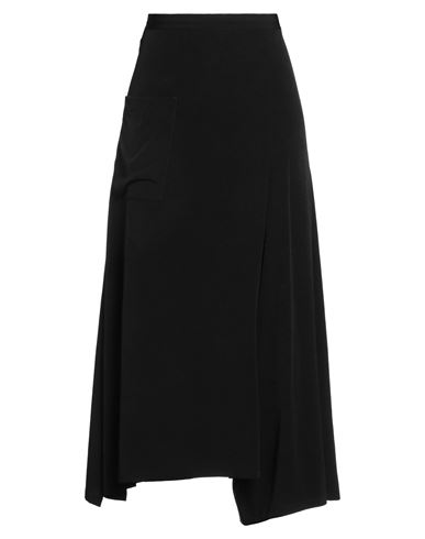 Y's Yohji Yamamoto Woman Maxi Skirt Black Size 2 Triacetate, Polyester In Black
