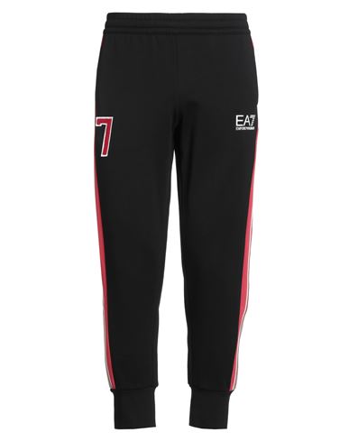 Ea7 Man Pants Black Size 3xl Cotton, Polyester In Black