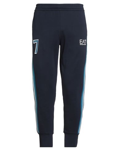 Ea7 Man Pants Midnight Blue Size Xxl Cotton, Polyester In Multi