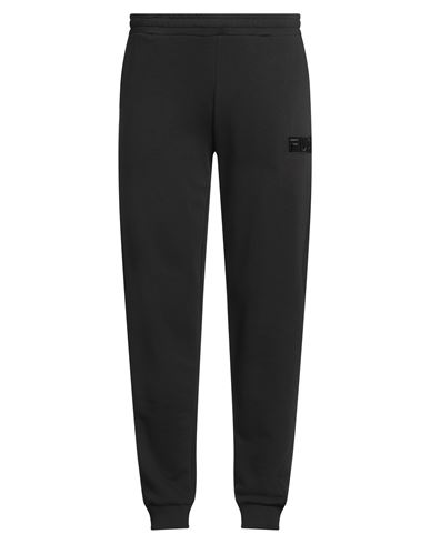 Fila Man Pants Black Size Xxl Cotton, Elastane In Black