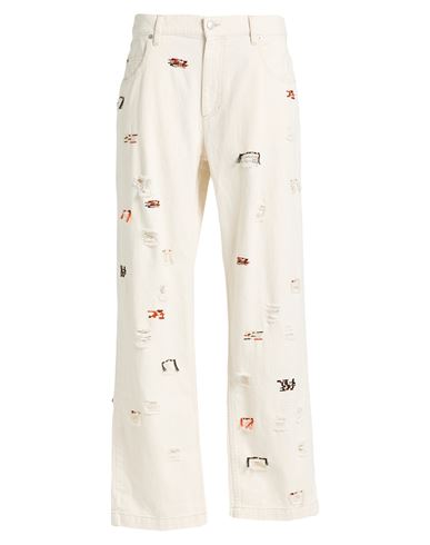 Isabel Marant Man Jeans Cream Size 33 Cotton In White
