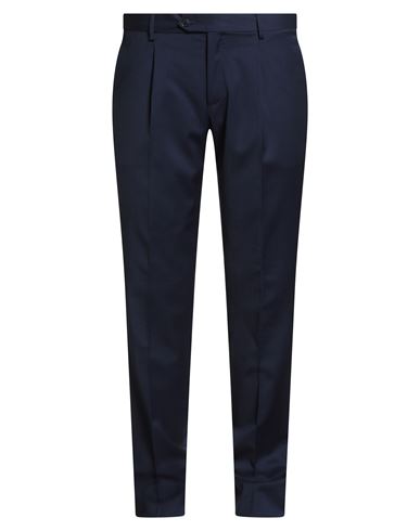 Tombolini Man Pants Navy Size 42 Wool, Lycra In Blue