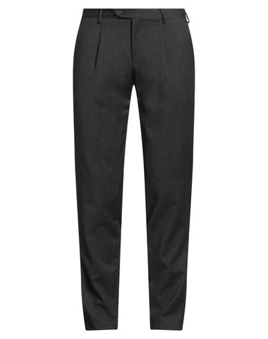 Tombolini Man Pants Charcoal Size 42 Wool, Lycra In Black