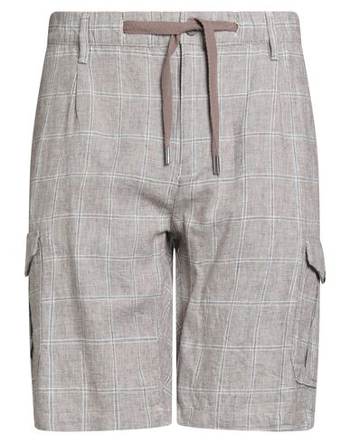 Philotinto Man Shorts & Bermuda Shorts Taupe Size 38 Linen, Cotton In Gray