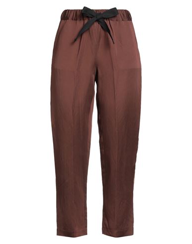 Semicouture Woman Pants Brown Size 4 Polyester, Virgin Wool, Elastane In Brown