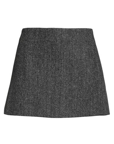 Pinko Woman Mini Skirt Black Size 8 Wool, Polyester, Nylon, Elastane In Gray