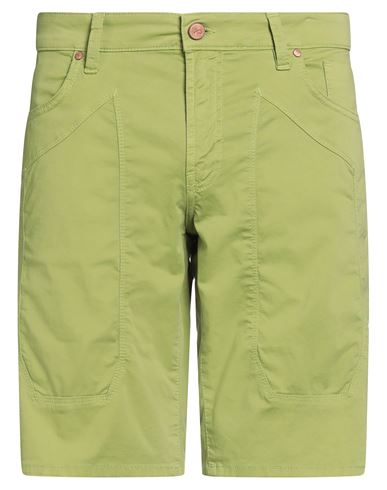 Jeckerson Man Shorts & Bermuda Shorts Green Size 35 Cotton, Elastane In Green