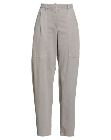 Brunello Cucinelli Woman Jeans Sand Size 8 Cotton, Elastane In Gray