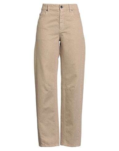 Brunello Cucinelli Woman Jeans Beige Size 10 Cotton, Viscose, Polyester In Brown