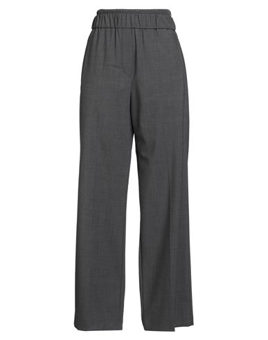 Brunello Cucinelli Woman Pants Grey Size 8 Virgin Wool, Polyamide, Elastane, Ecobrass, Cotton In Gray