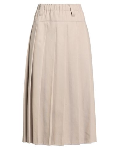 Brunello Cucinelli Woman Midi Skirt Beige Size 6 Cotton, Wool In Animal Print